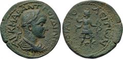 LYCIA. Rhodiapolis. Gordian III (238-244). Ae. Obv: AV K MAP ANT ΓOPΔIANOC CЄB. Laureate, draped and cuirassed bust right. Rev: POΔIAΠOΛЄITωN. Artemis advancing right, holding bow and drawing arrow fr