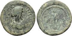 LYDIA. Thyatira. Crispina (Augusta, 178-182). Ae. Obv: BPOVTTIA KPICΠINA. Draped bust right. Rev: [...]. Hermes standing left, holding purse and caduceus. RPC IV online -; Asia Minor Coins online -; a