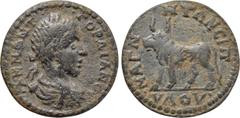 LYDIA. Magnesia ad Sipylum. Gordian III (238-244). Ae. Obv: Α Κ Μ ΑΝΤ ΓΟΡΔΙΑΝΟϹ. Laureate, draped and cuirassed bust right. Rev: ΜΑΓΝΗΤΩΝ ϹΙΠ / VΛΟV. Bull standing left. RPC VII 290; BMC 77-9. Conditi