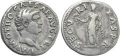 OTHO (69). Denarius. Rome. Obv: IMP M OTHO CAESAR AVG TR P. Bare head right. Rev: SECVRITAS PR. Securitas standing left, holding wreath and sceptre. RIC² 8. Condition: Very fine. Weight: 3.4 g. Diamet