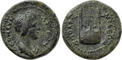 LYDIA. Apollonis. Pseudo-autonomous. Possibly time of Titus to Domitian (79-96). Ae. Obv: ΘEON CVNKΛHTON. Draped female bust of the Senate right, possibly with the features of Julia Titi or Domitia. R