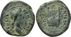 LYDIA. Apollonis. Pseudo-autonomous. Possibly time of Titus to Domitian (79-96). Ae. Obv: ΘEON CVNKΛHTON. Draped female bust of the Senate right, possibly with the features of Julia Titi or Domitia. R