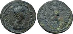 LYDIA. Cilbiani Superiores. Plautilla (Augusta, 202-205). Ae. Obv: ΦOVΛ ΠΛAVTIΛΛA CЄBA. Draped bust right. Rev: ΚΙΛΒΙΑΝΩΝ ΤΩΝ ΑΝΩ. Athena advancing right, holding shield and preparing to hurl spear. S