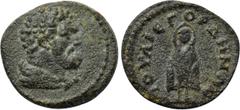 LYDIA. Gordus-Julia. Pseudo-autonomous. Time of the Severans (193-235). Ae. Obv: Bare and bearded draped bust of Herakles right. Rev: IOVΛIЄ ΓOPΔHNΩN. Telesphoros standing facing. SNG von Aulock -; SN