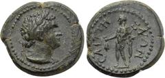 LYDIA. Saitta. Pseudo-autonomous (2nd-3rd centuries). Ae. Obv: Laureate and draped bust of Herakles right. Rev: СΑΙΤΤΗΝΩΝ. Hermes standing left, holding purse and caduceus. RPC IV online -; SNG von Au