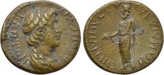 LYDIA. Sardes. Pseudo-autonomous. Time of Nero (54-68). Ae. Ti. Kl. Mnaseas, strategos. Obv: ΘЄON CVNKΛHTON. Draped youthful bust of the Senate right. Rev: ЄΠΙ ΤΙ ΜΝΑCЄΟΥ CΑΡΔΙΑΝΩΝ (retrograde). Zeus 
