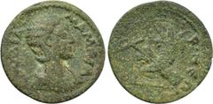 LYDIA. Sardes. Julia Mamaea (Augusta, 222-235). Ae. Obv: IOVΛIA MAMAIA. Draped bust right, wearing stephane. Rev: CAPΔIANΩN B NЄΩ. Crossed rudder and cornucopia. SNG von Aulock -; SNG Copenhagen -; BM