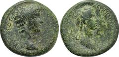LYDIA. Thyateira. Claudius with Agrippina II (41-54). Ae. Obv: ΤΙ ΚΛΑVΔΙΟC ΚΑΙCΑΡ CЄΒΑCΤΟC. Bare head of Claudius right. Rev: ΑΓΡΙΠΠΙΝΑΝ / CЄΒΑCΤΗΝ ΘVΑΤΙΡΗΝΟΙ. Draped bust of Agrippina right. RPC I 23