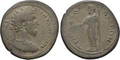 LYDIA. Tripolis. Marcus Aurelius (161-180). Ae. Obv: AV KAI ANTΩNЄINOC. Laureate and cuirassed bust right. Rev: TPIΠOΛЄITΩN. Zeus standing left, holding sceptre and uncertain object. RPC IV online 111