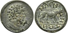 LYDIA. Magnesia ad Sipylum. Pseudo-autonomous (3rd century). Ae. Obv: Bareheaded bust of Herakles right, wearing lion skin around neck. Rev: MA?NHT?N. Lion standing right. SNG Righetti 1041; Hunterian