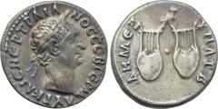 LYCIA. Trajan (98-117). Drachm. Obv: AYT KAIC N?P TPAIANOC C?B ??PM. Laureate head right. Rev: ?HM ?? Y?AT B. Two lyres; above, owl standing right, head facing. RPC III 2676; SNG von Aulock 4268. Cond