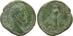 Roman Imperial Coins COMMODUS (177-192). Sestertius. Rome. Obv: M COMMODVS ANTONINVS AVG PIVS. Laureate head right. Rev: PROV AVG TR P VIII IMP VI COS IIII P P / S - C. Providentia standing left, hold
