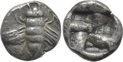 Greek Coins IONIA. Ephesos. 1/24 Stater (Circa 550-500 BC). Obv: Bee. Rev: Quadriartite incuse square. Karwiese Series III; SNG Kayhan I 115; SNG von Aulock -; Rosen 572. Condition: Very fine. Weight: