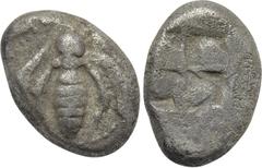 Greek Coins IONIA. Ephesos. Drachm (Circa 500-420 BC). Obv: Ε - Φ. Bee. Rev: Quadripartite incuse square. SNG Kayhan I 121-3. Condition: Near very fine. Weight: 3.19 g. Diameter: 13 mm.