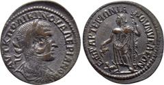 Roman Provincial Coins LYDIA. Nysa. Valerian I (253-260). Ae. Artemonianos, grammateus. Obv: AVT K ΠO ΛIKIN OVAΛEPIANOC. Laureate, draped and cuirassed bust right. Rev: EΠI ΓP APTEMΩNIANOV NVCAEΩN. Di