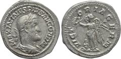 Roman Imperial Coins MAXIMINUS THRAX (235-238). Denarius. Rome. Obv: MAXIMINVS PIVS AVG GERM. Laureate, draped and cuirassed bust right. Rev: VICTORIA GERM. Victory standing left, holding wreath and p