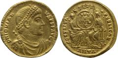 Roman Imperial Coins JOVIAN (363-364). GOLD Solidus. Antioch. Obv: D N IOVIANVS P F P AVG. Diademed, draped and cuirassed bust right. Rev: SECVRITAS REI PVBLICAE / ANTA. Roma and Constantinopolis, wit