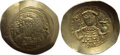 Byzantine Coins MICHAEL VII DUCAS (1071-1078). GOLD Histamenon. Constantinople. Obv: IC - XC. Facing bust of Christ Pantokrator. Rev: + MIXAHΛ BACIΛ O Δ. Facing bust of Michael, holding labarum and gl