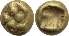 Greek Coins KINGS OF LYDIA. Alyattes (Circa 620/10-564/53 BC). EL 1/24 Stater. Obv: Paw of lion. Rev: Patterned incuse square punch. Karwiese Series I, Group 3 (Ephesos); Weidauer -; SNG Kayhan I 1016