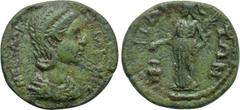 Roman Provincial Coins PAMPHYLIA. Side. Orbiana (Augusta, 225-227). Ae. Obv: ΓN CЄ CAΛ BA OPBIANH CЄ. Draped bust right. Rev: CIΔHTΩN. Themis standing left, holding palm frond and dropping pebble into