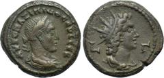 Roman Provincial Coins EGYPT. Alexandria. Maximinus Thrax (235-238). BI Tetradrachm. Dated RY 3 (236/7). Obv: AVTO MAΞIMINOC ЄVC CЄB. Laureate, draped and cuirassed bust of Maximinus right. Rev: L - Γ