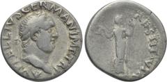 Roman Imperial Coins VITELLIUS (69). Denarius. Rome. Obv: A VITELLIUS GERMAN IMP TR P. Laureate head right. Rev: LIBERTAS RESTITVTA. Libertas standing facing, head right, holding pileus and sceptre. R