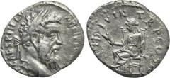 Roman Imperial Coins PERTINAX (193). Denarius. Rome. Obv: IMP CAES P HELV PERTIN AVG. Laureate head right. Rev: OPI DIVIN TR P COS II. Ops seated left on throne, holding two grain ears and resting han