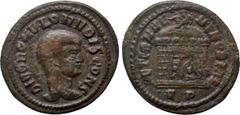 Roman Imperial Coins DIVUS ROMULUS (Died 309). 1/4 Follis. Rome. Struck under Maxentius. Obv: DIVO ROMVLO N V BIS CONS. Bare head right. Rev: AETERNAE MEMORIAE / RP. Domed shrine, with open doors and 