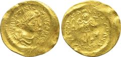 Byzantine Coins JUSTINIAN I (527-565). GOLD Tremissis. Constantinople. Obv: D N IVSTINIANVS P P AVG. Diademed, draped and cuirassed bust right. Rev: VICTORIA AVGVSTORVM / CONOB. Victory advancing righ