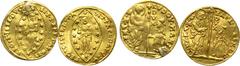 Group Lots 2 Venetian gold zecchini (both with restored holes). Obv: . Rev: . . Condition: See picture. Weight: g. Diameter: mm.