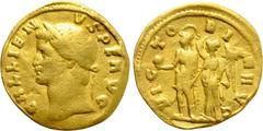 Roman Imperial Coins GALLIENUS (253-268). GOLD Aureus. Rome. Obv: GALLIENVS P F AVG. Head left (as Demeter), wearing grain wreath. Rev: VICTORIA AVG. Gallienus standing left, holding globus and sceptr