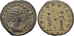 Roman Imperial Coins SEVERINA (Augusta, 270-275). Antoninianus. Antioch. Obv: SEVERINA P F AVG. Draped bust right, wearing stephane and set upon crescent. Rev: CONCORDIA AVG / Q / XXI. Aurelian and Se