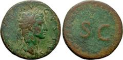 Roman Imperial Coins DIVUS AUGUSTUS (Died 14). Sestertius. Rome. Struck under Nerva. Obv: DIVVS AVGVSTVS. Laureate head right. Rev: IMP NERVA CAESAR AVGVSTVS REST. Large S C. RIC 136 (Nerva). Conditio