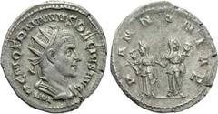 Roman Imperial Coins TRAJANUS DECIUS (249-251). Antoninianus. Rome. Obv: IMP C M Q TRAIANVS DECIVS AVG. Radiate, draped and cuirassed bust right. Rev: PANNONIAE. The two Pannoniae standing facing, eac