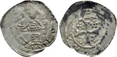 Medieval Coins AUSTRIA. Kärnten (Carinthia). Bernhard von Spanheim (1202-1256). Pfennig. St. Veit. Obv: Bernhard standing slightly left, holding sword and shield. Rev: Cross fourchée, with star in eac
