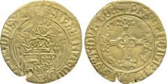World Coins LOWLANDS. Brabant. Philippe le Beau (1494-1506). GOLD Florin d'or. Antwerp. Obv: + PҺS DЄI GRA ARCҺID AVST DVX BO B. Cross fleurée. Rev: S PҺЄ IҺTЄCD PRO ҺOBIS. Crowned coat-of-arms before