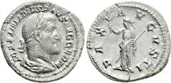 Roman Imperial Coins MAXIMINUS THRAX (235-238). Denarius. Rome. Obv: MAXIMINVS PIVS AVG GERM. Laureate, draped and cuirassed bust right. Rev: PAX AVGVSTI. Pax standing left, holding branch and sceptre