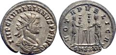 Roman Imperial Coins NUMERIAN (283-284). Antoninianus. Siscia. Obv: IMP C NVMERIANVS P F AVG. Radiate, draped and cuirassed bust right. Rev: VOTA PVBLICA / SMSXXIΓ. Numerian and Carinus standing facin