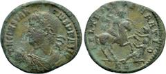 Roman Imperial Coins CONSTANTIUS II (337-361). Ae. Rome. Obv: D N CONSTANTIVS P F AVG. Diademed, draped and cuirassed bust left, holding globus; N to right. Rev: FEL TEMP REPARATIO / RP. Constantius o