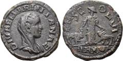 Roman Provincial Coins MOESIA SUPERIOR. Viminacium. Diva Mariniana (Died before 253). Ae. Dated CY 16 (254/5). Obv: DIVAE MARINIANAE. Veiled and draped bust right. Rev: P M S COL VI / AN XVI. Moesia s