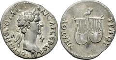 Roman Provincial Coins LYCIA. Nerva (96-98). Drachm. Uncertain mint, likely Rome. Obv: AYTOKPAT NЄPOYAC KAICAP CЄBACT. Laureate head right; Λ - Y across field. Rev: ΥΠΑΤΟΥ ΤΡΙΤΟΥ. Owl, with head facin