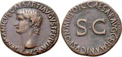 Roman Imperial Coins GERMANICUS (Died 19). As. Rome. Struck under Caligula. Obv: GERMANICVS CAESAR TI AVGVST F DIVI AVG N. Bare head left. Rev: C CAESAR AVG GERMANICVS PON M TR POT. Large S C. RIC² 35