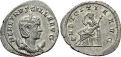 Roman Imperial Coins HERENNIA ETRUSCILLA (Augusta, 249-251). Antoninianus. Rome. Obv: HER ETRVSCILLA AVG. Diademed and draped bust right, set on crescent. Rev: PVDICITIA AVG. Pudicitia seated left, dr