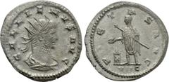 Roman Imperial Coins GALLIENUS (253-268). Antoninianus. Antioch. Obv: GALLIENVS AVG. Radiate, draped and cuirassed bust right. Rev: PIETAS AVG / VIIC. Gallienus standing left, holding sceptre (appeari