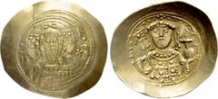 Byzantine Coins MICHAEL VII DUCAS (1071-1078). GOLD Histamenon. Constantinople. Obv: IC - XC. Facing bust of Christ Pantokrator. Rev: + MIXAHΛ BACIΛ O Δ. Facing bust of Michael, holding labarum and gl