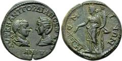 Roman Provincial Coins THRACE. Mesambria. Gordian III with Tranquillina (238-244). Ae. Obv: AVT K M ANT ΓOPΔIANOC AVΓ CEB / TPANKVΛΛINA. Laureate, draped and cuirassed bust of Gordian and draped bust 
