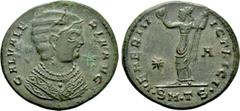 Roman Imperial Coins GALERIA VALERIA (Augusta, 293-311). Follis. Thessalonica. Obv: GAL VALERIA AVG. Diademed and mantled bust right. Rev: VENERI VICTRICI / •SM•TS•. Venus standing left, holding apple