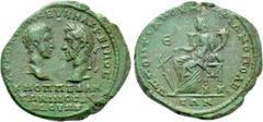 Roman Provincial Coins MOESIA INFERIOR. Marcianopolis. Macrinus with Diadumenian as Caesar (217-218). Ae Pentassarion. Pontianus, legatus consularis. Obv: AV K OΠΠEΛ CEVH MAKPEINOC / K M OΠΠEΛ ANTΩNIN