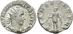 Roman Imperial Coins AEMILIAN (253). Antoninianus. Rome. Obv: IMP AEMILIANVS PIVS FEL AVG. Radiate, draped and cuirassed bust right. Rev: DIANAE VICTRI. Diana standing left, holding bow and arrow. RIC