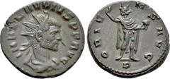Roman Imperial Coins CLAUDIUS II GOTHICUS (268-270). Antoninianus. Mediolanum. Obv: IMP CLAVDIVS P F AVG. Radiate, draped and cuirassed bust right. Rev: ORIENS AVG / P. Sol standing right, head left, 